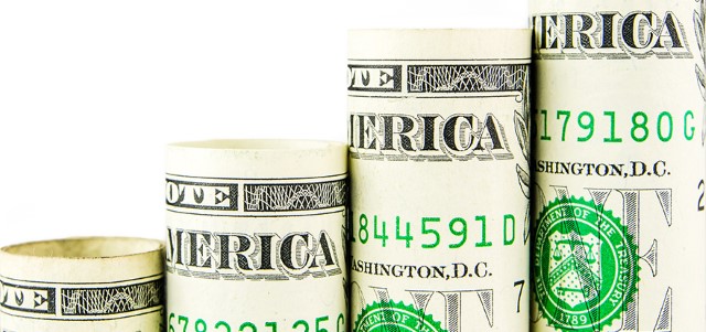 Rising steps made of one american dollar banknotes Rising steps made of one american dollar banknotes